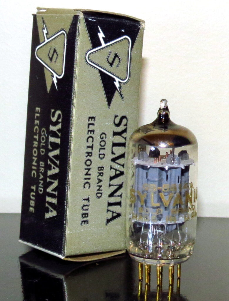 Sylvania Gold Brand GB-5814A/12au7 Long Gray Plates